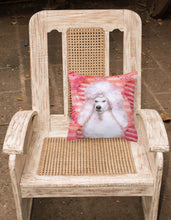Load image into Gallery viewer, White Standard Poodle Love Fabric Decorative Pillow BB9804PW1818