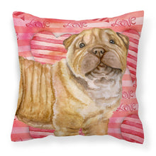 Load image into Gallery viewer, Shar Pei Puppy Love Fabric Decorative Pillow