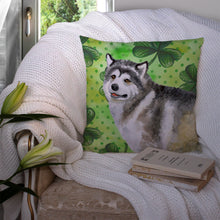 Load image into Gallery viewer, Alaskan Malamute St Patrick's Throw Pillow - 14x14 Decorative Pillow – Art for Your Home &amp; Patio BB9812PW1414