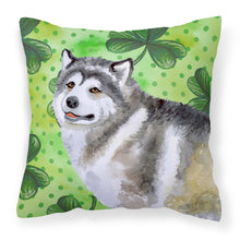 Load image into Gallery viewer, Alaskan Malamute St Patrick's Fabric Decorative Pillow BB9812PW1818