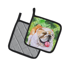 Load image into Gallery viewer, English Bulldog St Patrick's Pot Holders - Set of 2 - Heat-Resistant Kitchen Essentials BB9813PTHD