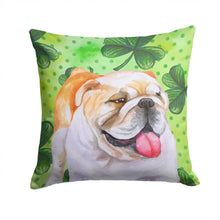 Load image into Gallery viewer, English Bulldog St Patrick's Throw Pillow - 14x14 Decorative Pillow – Art for Your Home &amp; Patio BB9813PW1414