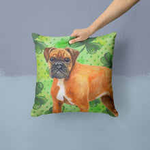 Load image into Gallery viewer, German Boxer St Patrick's Throw Pillow - 14x14 Decorative Pillow – Art for Your Home &amp; Patio BB9814PW1414