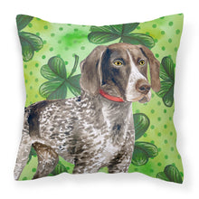Load image into Gallery viewer, German Shorthaired Pointer St Patrick's Fabric Decorative Pillow BB9815PW1818