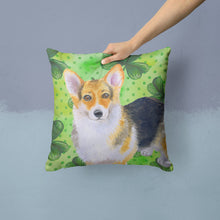 Load image into Gallery viewer, Pembroke Corgi St Patrick's Throw Pillow - 14x14 Decorative Pillow – Art for Your Home &amp; Patio