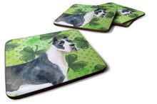 Load image into Gallery viewer, Harlequin Great Dane St Patrick's Foam Coaster  BB9817FC