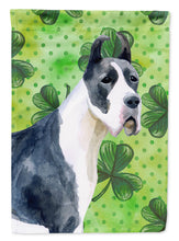Load image into Gallery viewer, Harlequin Great Dane St Patrick's Garden Flag - Outdoor Decorative Yard Flag BB9817GF