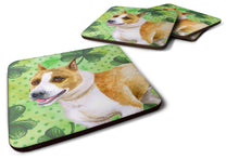 Load image into Gallery viewer, American Staffordshire St Patrick's Foam Coaster  BB9818FC