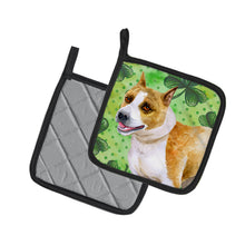 Load image into Gallery viewer, American Staffordshire St Patrick's Pot Holders - Set of 2 - Heat-Resistant Kitchen Essentials BB9818PTHD