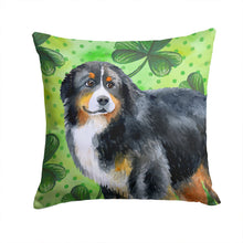 Load image into Gallery viewer, Bernese Mountain Dog St Patrick's Throw Pillow - 14x14 Decorative Pillow – Art for Your Home &amp; Patio BB9819PW1414