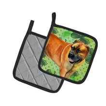 Load image into Gallery viewer, Boerboel Mastiff St Patrick's Pot Holders - Set of 2 - Heat-Resistant Kitchen Essentials BB9820PTHD