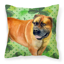 Load image into Gallery viewer, Boerboel Mastiff St Patrick's Fabric Decorative Pillow BB9820PW1818