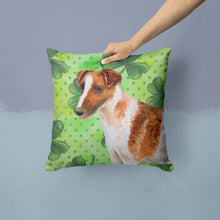 Load image into Gallery viewer, Smooth Fox Terrier St Patrick's Throw Pillow - 14x14 Decorative Pillow – Art for Your Home &amp; Patio BB9821PW1414