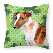 Load image into Gallery viewer, Smooth Fox Terrier St Patrick's Fabric Decorative Pillow BB9821PW1818