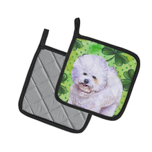 Load image into Gallery viewer, Bichon Frise St Patrick's Pot Holders - Set of 2 - Heat-Resistant Kitchen Essentials BB9822PTHD