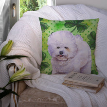 Load image into Gallery viewer, Bichon Frise St Patrick's Throw Pillow - 14x14 Decorative Pillow – Art for Your Home &amp; Patio BB9822PW1414