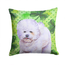 Load image into Gallery viewer, Bichon Frise St Patrick's Throw Pillow - 14x14 Decorative Pillow – Art for Your Home &amp; Patio BB9822PW1414