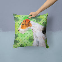 Load image into Gallery viewer, Fox Terrier St Patrick's Throw Pillow - 14x14 Decorative Pillow – Art for Your Home &amp; Patio BB9824PW1414