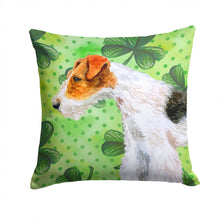 Load image into Gallery viewer, Fox Terrier St Patrick's Throw Pillow - 14x14 Decorative Pillow – Art for Your Home &amp; Patio BB9824PW1414