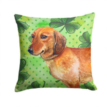Load image into Gallery viewer, Dachshund St Patrick's Throw Pillow - 14x14 Decorative Pillow – Art for Your Home &amp; Patio BB9826PW1414