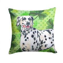 Load image into Gallery viewer, Dalmatian St Patrick's Throw Pillow - 14x14 Decorative Pillow – Art for Your Home &amp; Patio BB9827PW1414