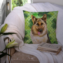 Load image into Gallery viewer, German Shepherd St Patrick's Throw Pillow - 14x14 Decorative Pillow – Art for Your Home &amp; Patio BB9828PW1414