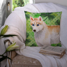 Load image into Gallery viewer, Siberian Husky St Patrick's Throw Pillow - 14x14 Decorative Pillow – Art for Your Home &amp; Patio BB9829PW1414