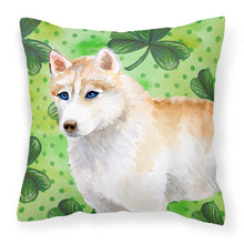 Load image into Gallery viewer, Siberian Husky St Patrick's Fabric Decorative Pillow BB9829PW1818