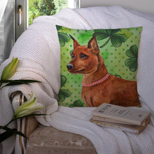 Load image into Gallery viewer, Miniature Pinscher St Patrick's Throw Pillow - 14x14 Decorative Pillow – Art for Your Home &amp; Patio BB9830PW1414