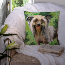 Load image into Gallery viewer, Chinese Crested St Patrick's Throw Pillow - 14x14 Decorative Pillow – Art for Your Home &amp; Patio BB9833PW1414