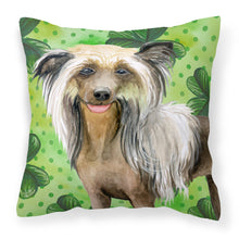 Load image into Gallery viewer, Chinese Crested St Patrick's Fabric Decorative Pillow BB9833PW1818