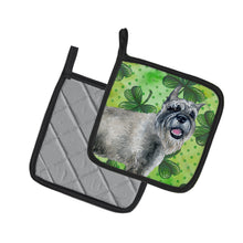 Load image into Gallery viewer, Schnauzer St Patrick's Pot Holders - Set of 2 - Heat-Resistant Kitchen Essentials BB9836PTHD