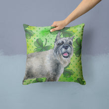 Load image into Gallery viewer, Schnauzer St Patrick's Throw Pillow - 14x14 Decorative Pillow – Art for Your Home &amp; Patio BB9836PW1414