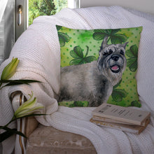 Load image into Gallery viewer, Schnauzer St Patrick's Throw Pillow - 14x14 Decorative Pillow – Art for Your Home &amp; Patio BB9836PW1414