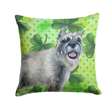 Load image into Gallery viewer, Schnauzer St Patrick's Throw Pillow - 14x14 Decorative Pillow – Art for Your Home &amp; Patio BB9836PW1414