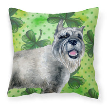 Load image into Gallery viewer, Schnauzer St Patrick's Fabric Decorative Pillow BB9836PW1818