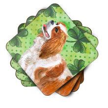 Load image into Gallery viewer, Cavalier Spaniel St Patrick's Coasters - Set of 4 Lightweight Foam, Absorbent Drink Coasters