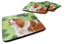 Load image into Gallery viewer, Cavalier Spaniel St Patrick's Coasters - Set of 4 Lightweight Foam, Absorbent Drink Coasters