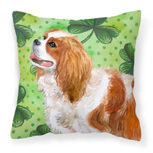 Load image into Gallery viewer, Cavalier Spaniel St Patrick's Fabric Decorative Pillow BB9837PW1818