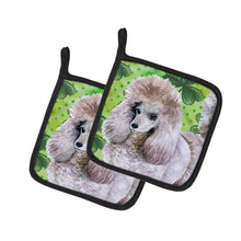Load image into Gallery viewer, Poodle St Patrick's Pot Holders - Set of 2 - Heat-Resistant Kitchen Essentials BB9839PTHD