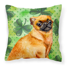 Load image into Gallery viewer, Small Brabant Griffon St Patrick's Fabric Decorative Pillow BB9841PW1818