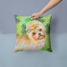 Load image into Gallery viewer, Morkie St Patrick's Throw Pillow - 14x14 Decorative Pillow – Art for Your Home &amp; Patio BB9842PW1414