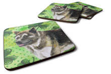 Load image into Gallery viewer, American Akita St Patrick's Coasters - Set of 4 Lightweight Foam, Absorbent Drink Coasters