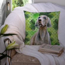 Load image into Gallery viewer, Weimaraner St Patrick's Throw Pillow - 14x14 Decorative Pillow – Art for Your Home &amp; Patio BB9848PW1414