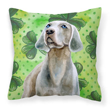Load image into Gallery viewer, Weimaraner St Patrick's Fabric Decorative Pillow BB9848PW1818
