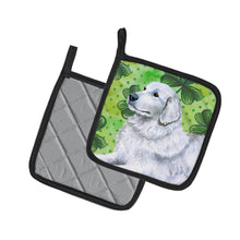 Load image into Gallery viewer, Maremma Sheepdog St Patrick's Pot Holders - Set of 2 - Heat-Resistant Kitchen Essentials BB9849PTHD