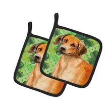 Load image into Gallery viewer, Rhodesian Ridgeback St Patrick's Pot Holders - Set of 2 - Heat-Resistant Kitchen Essentials BB9850PTHD