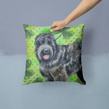 Load image into Gallery viewer, Black Russian Terrier St Patrick's Throw Pillow - 14x14 Decorative Pillow – Art for Your Home &amp; Patio BB9851PW1414