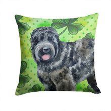 Load image into Gallery viewer, Black Russian Terrier St Patrick's Throw Pillow - 14x14 Decorative Pillow – Art for Your Home &amp; Patio BB9851PW1414