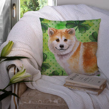 Load image into Gallery viewer, Shiba Inu St Patrick's Throw Pillow - 14x14 Decorative Pillow – Art for Your Home &amp; Patio BB9852PW1414